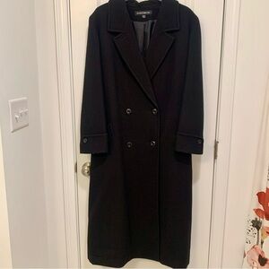Donny Brook Women's Vintage 100% Wool Black Long Double Breasted Coat Size 16
